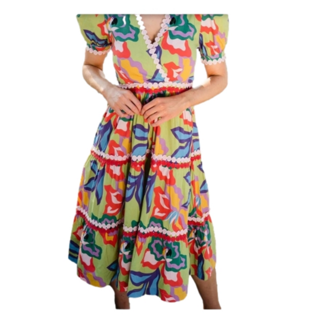 Briton Court Gigi Dress in Limelight NWT Sz M - Picture 4 of 15